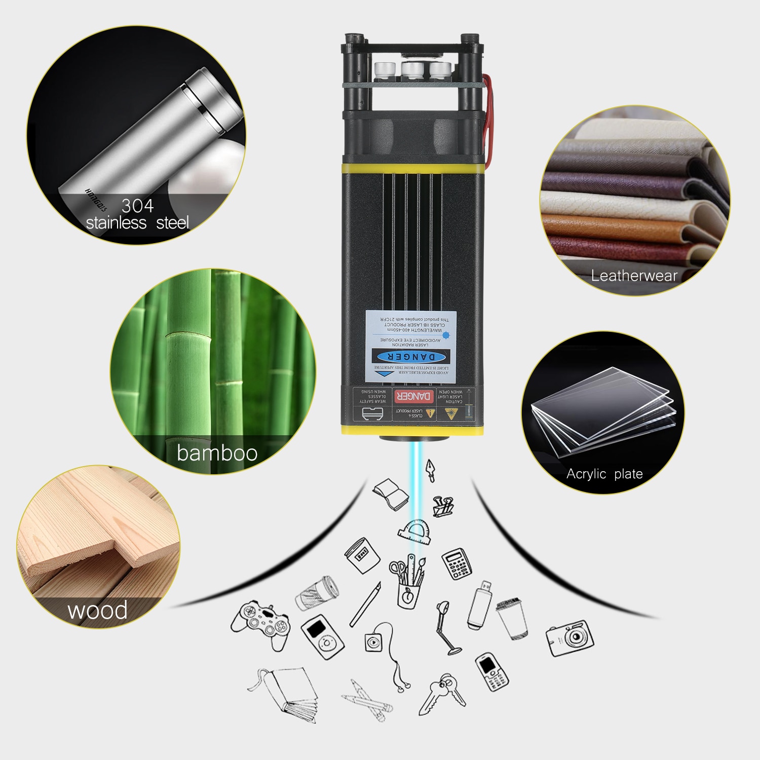 40W Laser Module Kit 448-462nm Laser Cutting Engraving Module Blue Light TTL Module Set for Laser Engraving Machine Cutting Tool - Image 5