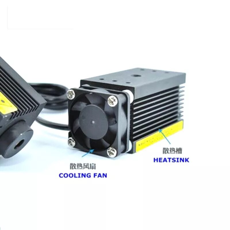 450nm 2500mW 2.5W Pure Violet Blue Laser Dot Module w/ Adapter & Fan Colling12V