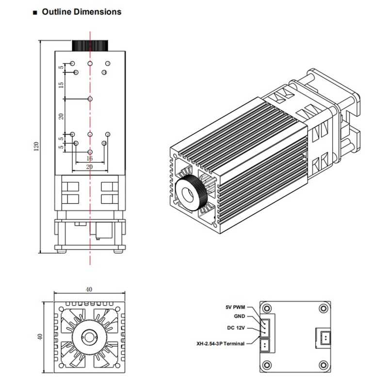 465nm 3W high quality blue laser module(FAC)high power laser head - Image 4