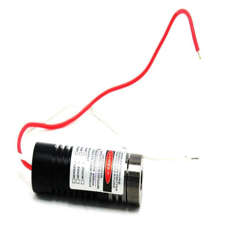 50mW 405nm Violet/Blue Laser Module w Dot/Line/Cross Focusable Point Lasers