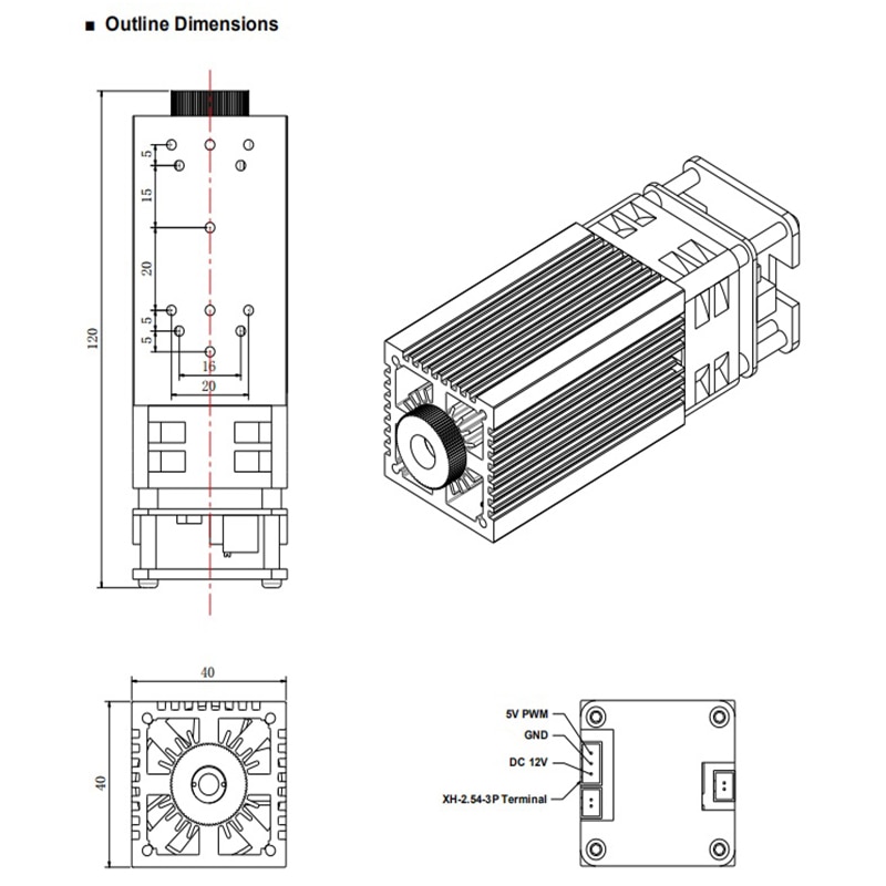 638nm 1200mW High quality red laser module high power laser head - Image 3