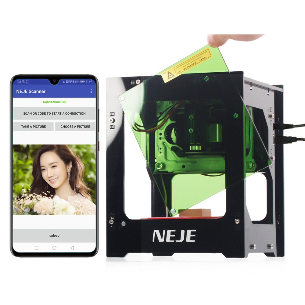 AI Mini Engraving Machine NEJE KZ 10W 450nm Mini Laser Engraving Machine Smart Blue Light Supports Off-line Operation Logo Mark - Image 4
