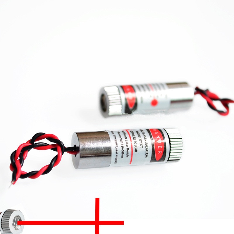 Adjustable Beam 650nm 5mW Red Point / Line / Cross Laser Module Head Glass Lens Focusable Industrial Class 3-5V