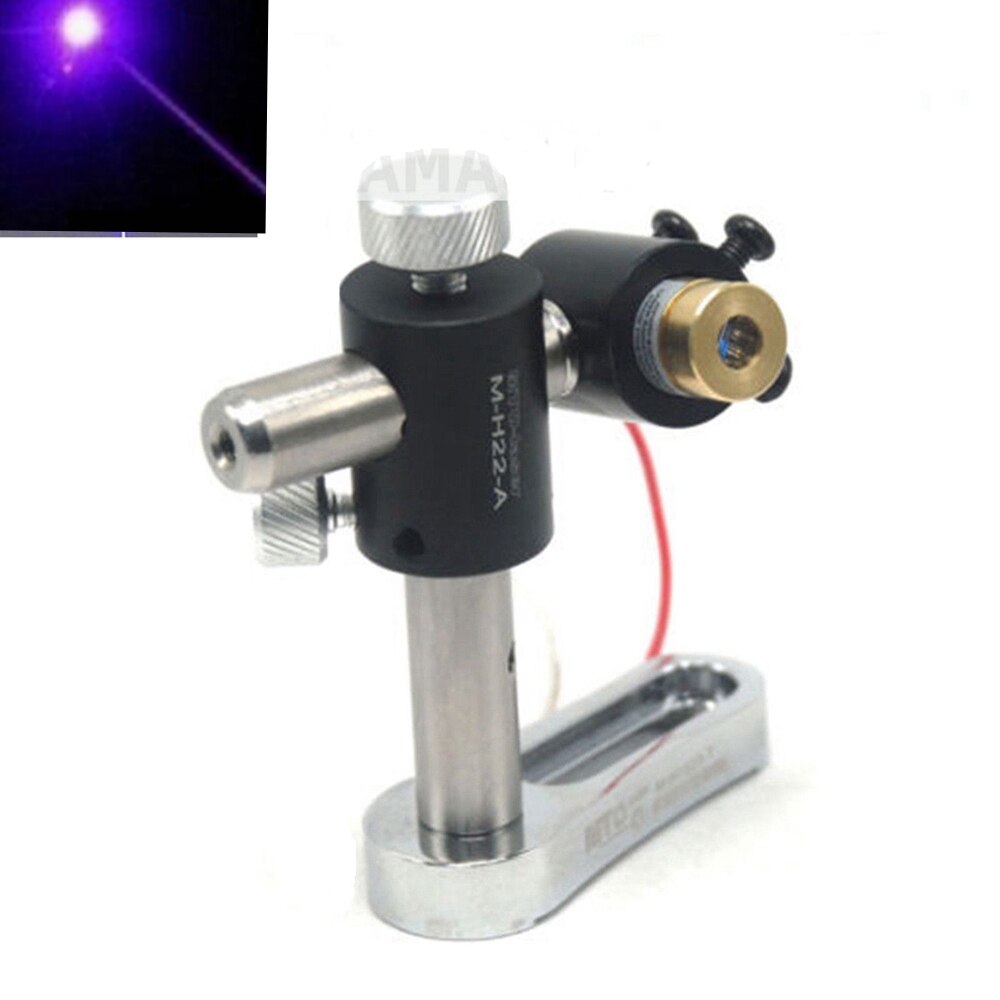 Dot/Line/Cross Focusable 20mw 405nm Violet Blue Laser Module w 2-axis Holder - Image 2