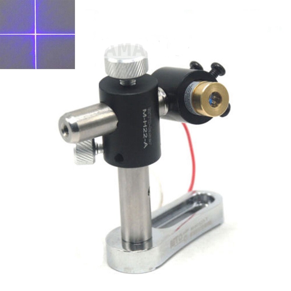 Dot/Line/Cross Focusable 20mw 405nm Violet Blue Laser Module w 2-axis Holder