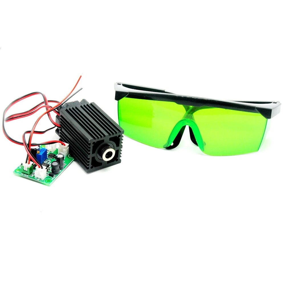 High Power 405nm 100mW Violet/Blue Laser Diode Module w/450nm Portection Goggles