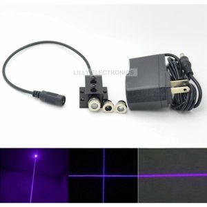 Industrial 3in1 Dot/Line/Cross 405nm 100mW Violet Laser Diode Module w/Adapter