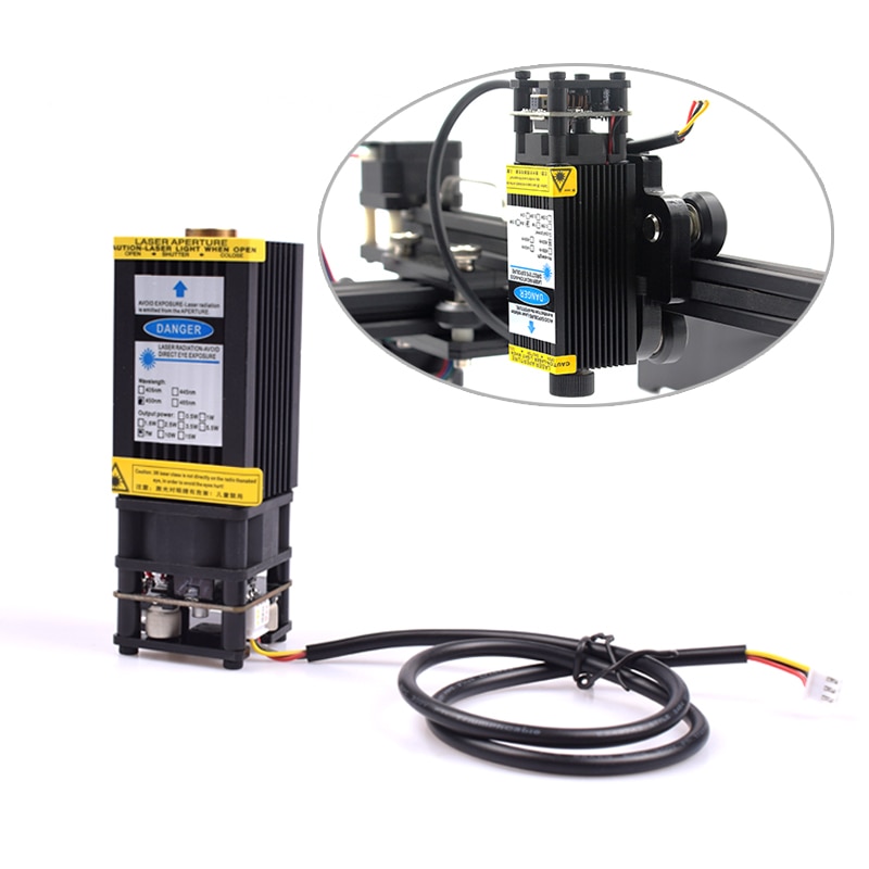 Laser head 500mw2.5w3.5w/5.5w/7w 405nm 12V Blue Laser module Modulation For DIY CNC Laser engraver Adjustable Focus laser cutter - Image 3