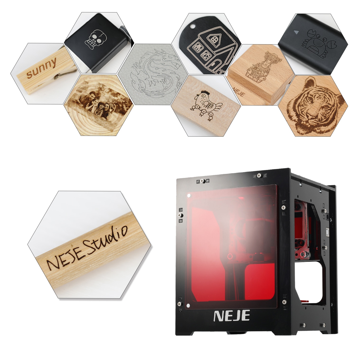 NEJE KZ 10W 450nm Laser Engraving Machine Smart Blue Light AI Engraving Machine Supports Off-line Operation Logo Mark Printer - Image 2