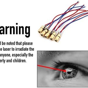 Yetaida 5v Laser Diode,650nm 5mw Red Dot Diode Laser Head, Red Laser Diode Suitable for Toy Laser Gun, Funny Cat Playing Pen, Meeting Laser Pointer, Measuring Instrument etc.