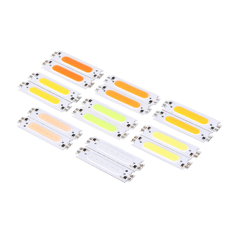 2Pcs 12V 2W DC LED Bulb Chip On Board COB LED Light Colorful COB Strip Modules for DIY Car House Lighting