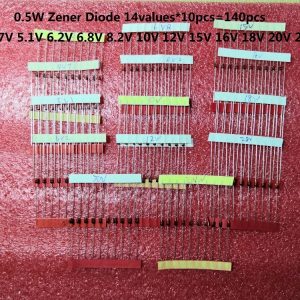 1/2w 1W 3.3 to 30V 14values*10pcs=140pcs 0.5W Zener Diode kits Assorted Set electronic diy Assortment kit 4.7V 5.1V free ship