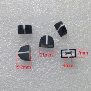100pcs DBX2231 Equalizer Fader Cap With 11MMX9MM Hole 4MM Potentiometer Fader Knob Cap 11*9.2MM Black Knob Cap