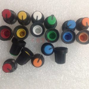 12pcs Plastic Volume Control Knob / Potentiometer Knob Cap for Encoder Potentiometer 6mm Round Shaft red yellow blue white