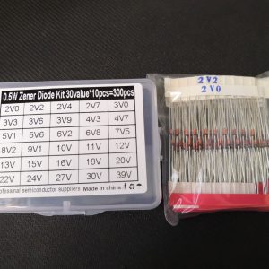 300PCS=30Values*10pcs 2V~39V Diode kit 0.5W Zener Voltage Regulator 39V 30V 27V 24V 22V 20V 18V 16V 15V 13V 12V 11V 10V..Assort