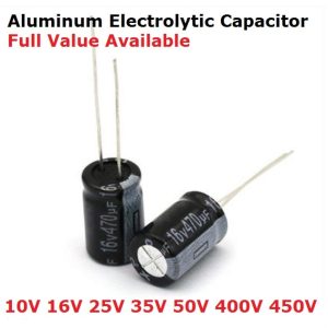5PCS 1UF 2.2UF 3.3UF 680UF 1000UF 1500UF 2200UF 3300UF 4700UF 6.3V 10V 16V 25V 35V 50V 400V aluminum electrolytic capacitor