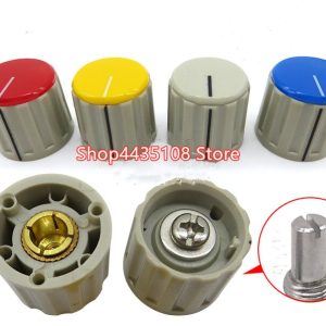 5pcs Quality knob potentiometer switch cap 110E flip lock screw red yellow blue gray inner hole 6.4MM inner hole