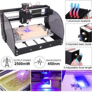 DIY CNC 3018 Pro Max Laser Engraving Machine GRBL Control Engraver Wood Router Work Area 30x18x4.5cm with Offline