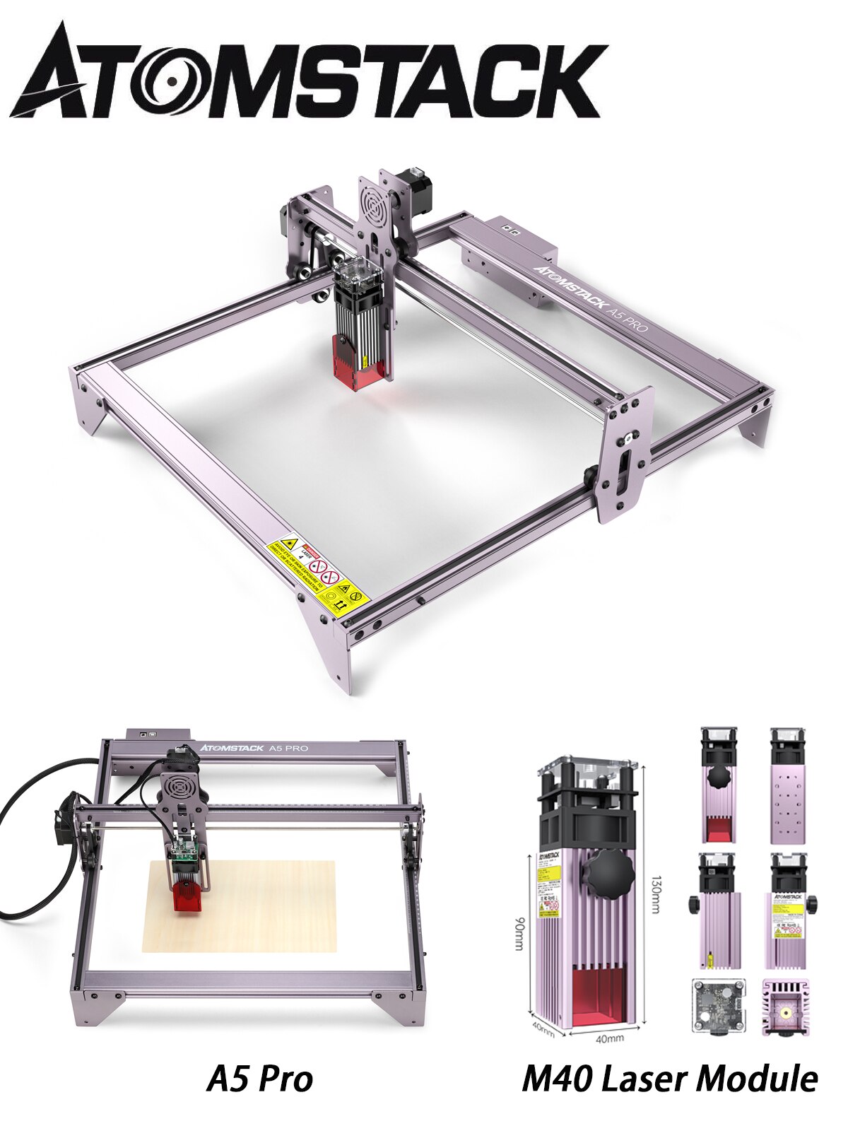 Engraver Laser Machine 40W ATOMSTACK A5 Pro CNC Printer Cutter Craft