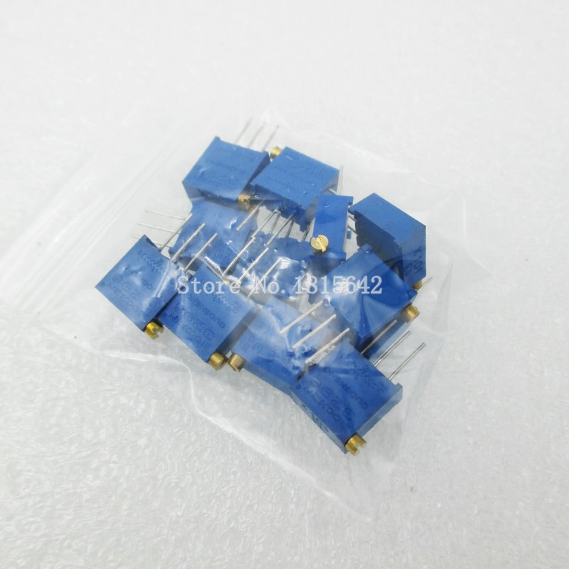 10PCS 3296W Multi-Turn Trimmer Potentiometers - 1M Ohm Precision Adjustable