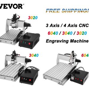 VEVOR 3 / 4 Axis CNC Router 6040/3040/3020 Laser Engraver USB Port Milling Engraving Machine Cutter for DIY Wood PCB PVC Acrylic