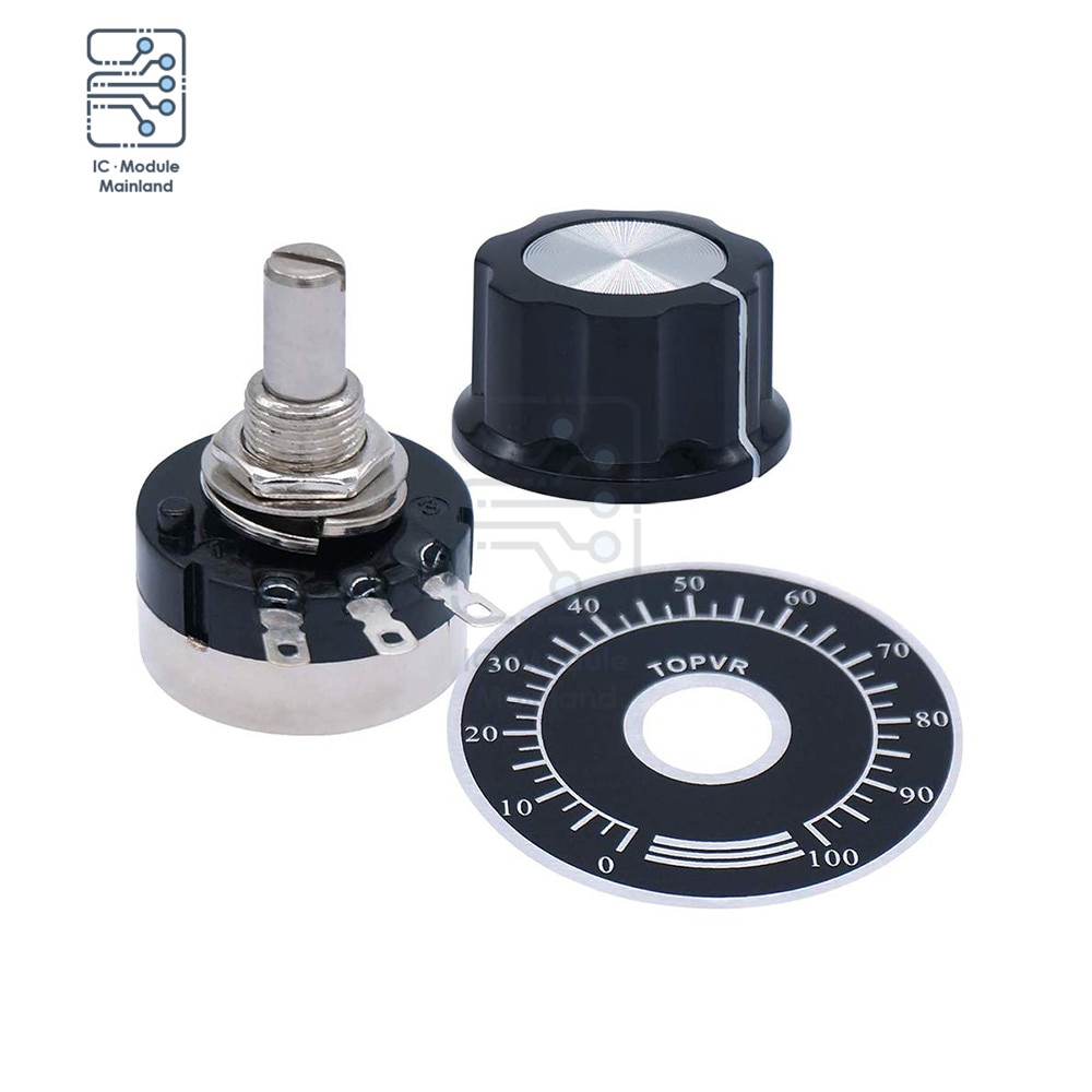 Potenziometro A Film Di Carbonio WH148 - 1K Ohm (5 Pezzi) - Single Turn, Albero Rotondo Da 6.7mm