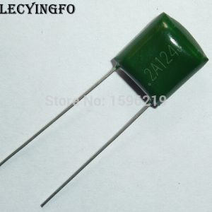 100pcs Mylar Film Capacitor 100V 2A124J 0.12uF 120nF 2A124 5% Polyester Film capacitor