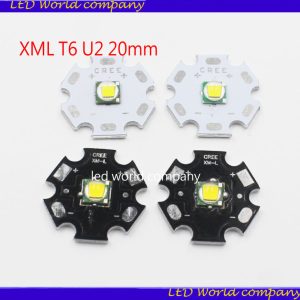 1pcs CREE XML XM-L T6 LED T6 U2 10W WHITE Warm White High Power LED Chip Emitter with 20mm PCB for DIY