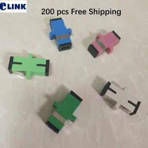 200pcs SC adapter fiber optic SM MM Simplex OM3 OM4 APC green aqua fibre optical coupler two part welded free shipping SC-SC