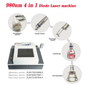 Best 980nm diode laser spider vein removal machine permanent vascular therapy spider veins/ Nail fungus laser salon home use