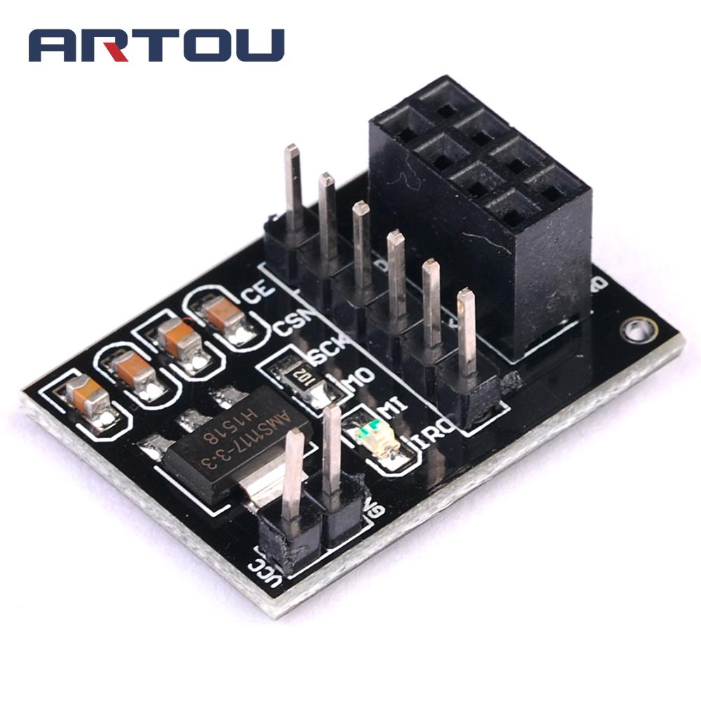 1PCS AMS1117 NRF24L01 Socket Adapter Plate Board For 8Pin Wireless Transceiver Module 51 AMS1117 3.3V