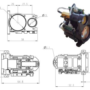 Laser distance sensor module 1535nm laser class 1 long range finder 7km 12km for UAV and UGV