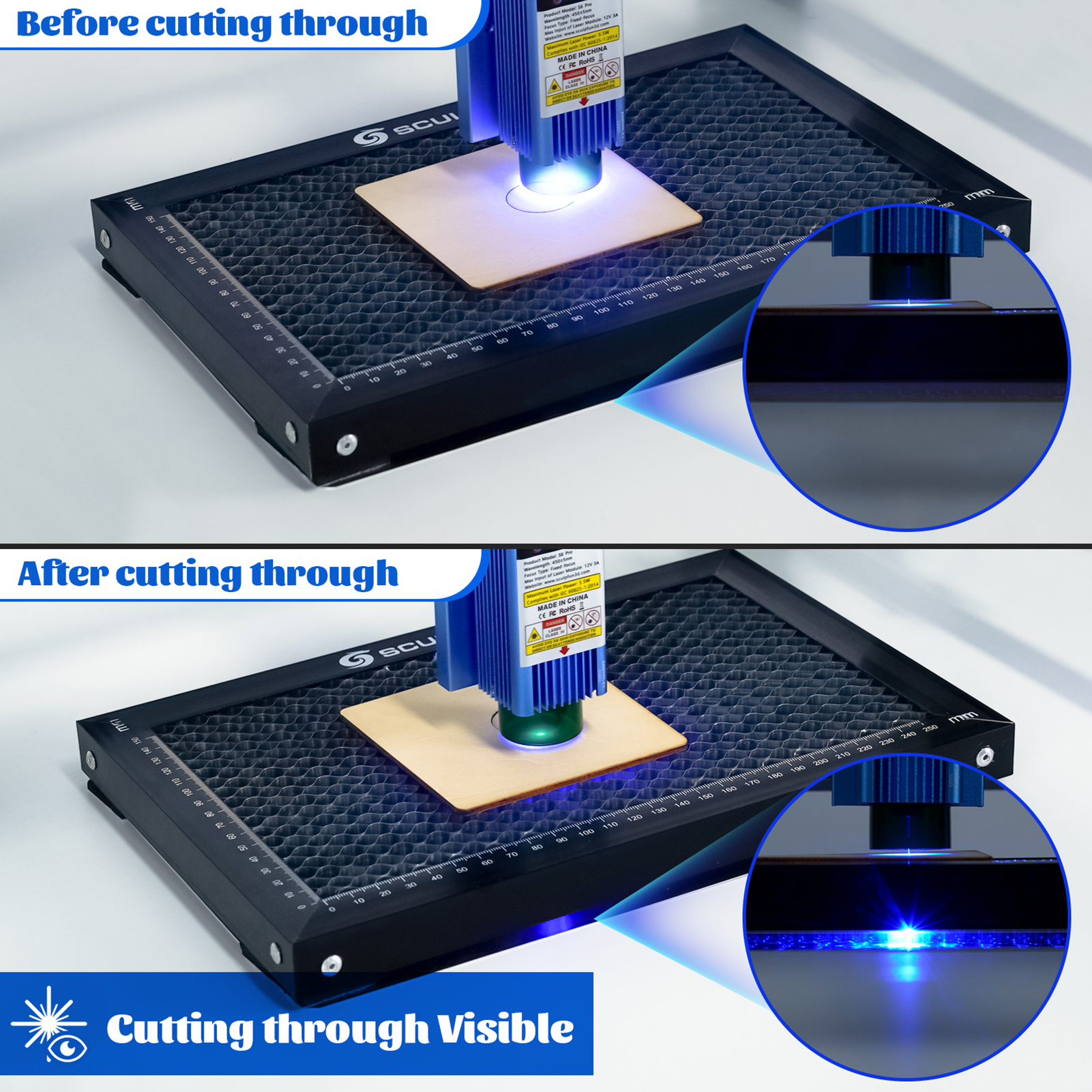 SCULPFUN Laser Engraver Honeycomb Working Table Steel Panel Board Platform for Diode Laser Machine Clean Cutting Work 300x200mm - Image 4