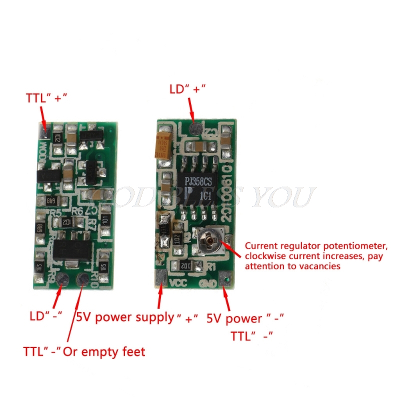 TCAM 635nm 650nm 808nm 980nm TTL Laser Diode Driver Board Drive 5V Supply 50-300mA Drop Shipping - Image 2