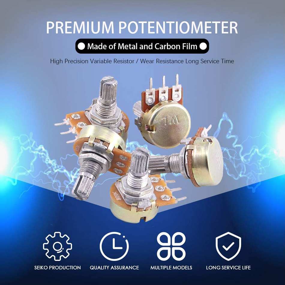 WH148 Potentiometer without Knob B1K B2K B5K B10K B20K B50K B100K B250K B500K B1M 3pin 15mm 1K 2K 5K 10K 20K 50K 100K 250K 500K - Image 2