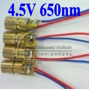wholesale 20pcs/lot 6mm 4.5v 5mW 650nm Laser Dot Diode Module Head freeshipping
