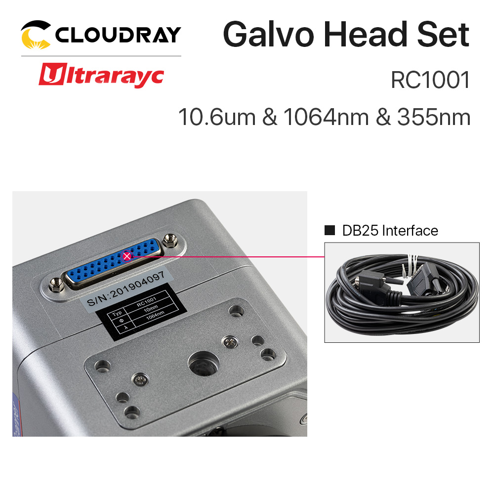 Ultrarayc RC1001 Scanning Galvo Head Set 10mm Galvanometer Scanner 10.6um &1064nm & 355nm with Power Supply for Fiber Marking - Image 3