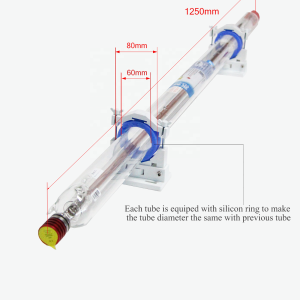 Laser cutting machine spare part 80w 1250mm CO2 laser tube