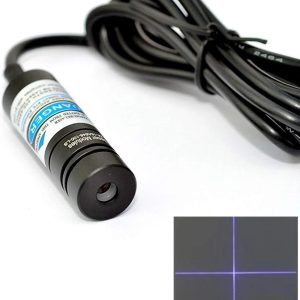 Industrial Violet Blue Laser 405nm 50mw Adjusted Cross Laser Diode Module 14.5x48mm w 5V Adapter